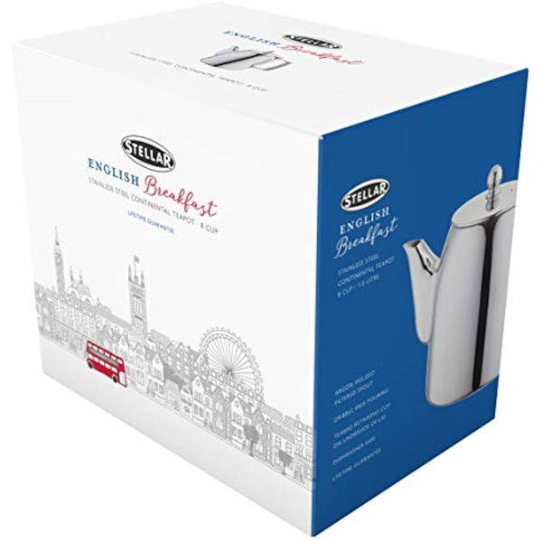Stellar Continental Teapot, Stainless Steel 1.5l