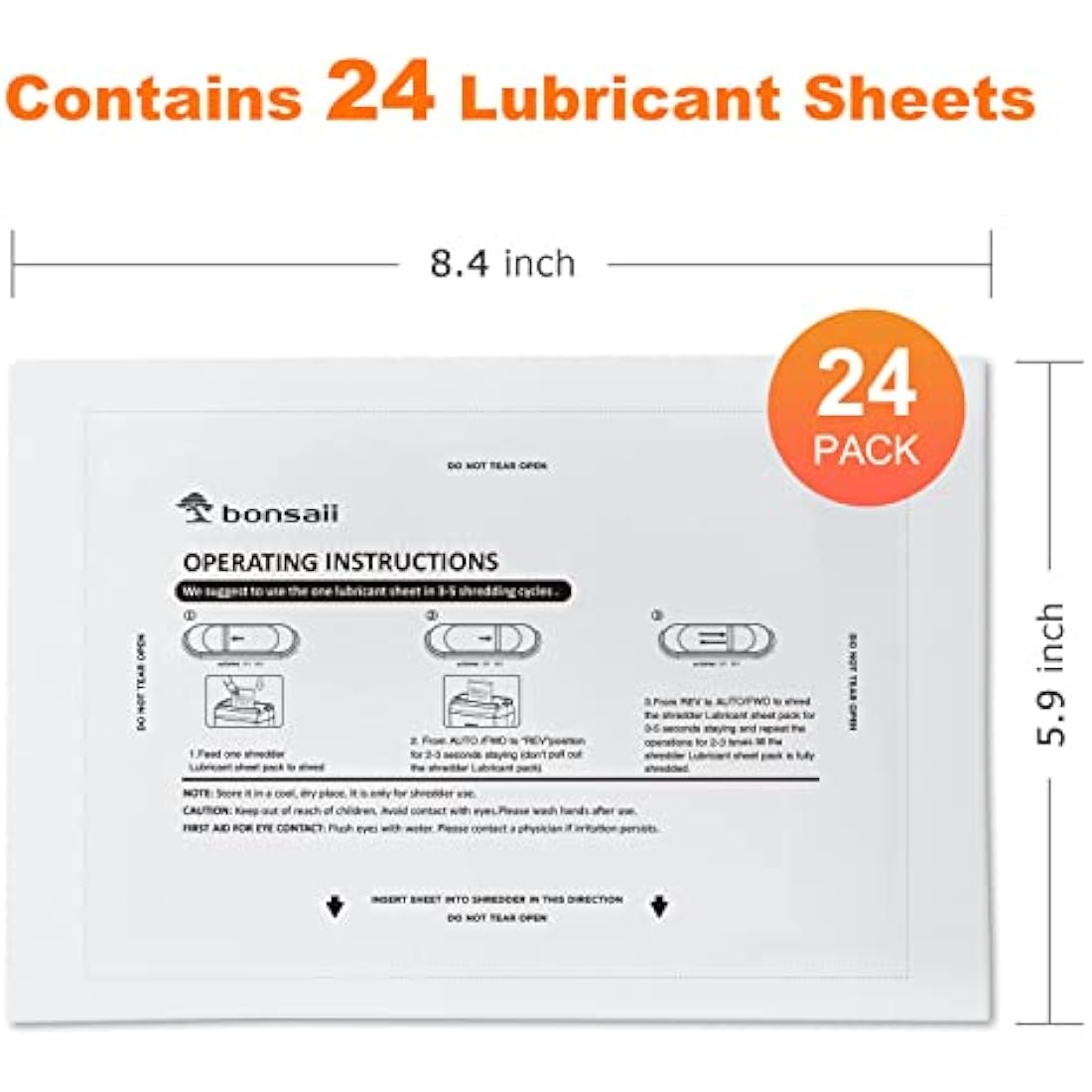Bonsaii Paper Shredder Lubricant Sheets - Pack of 24