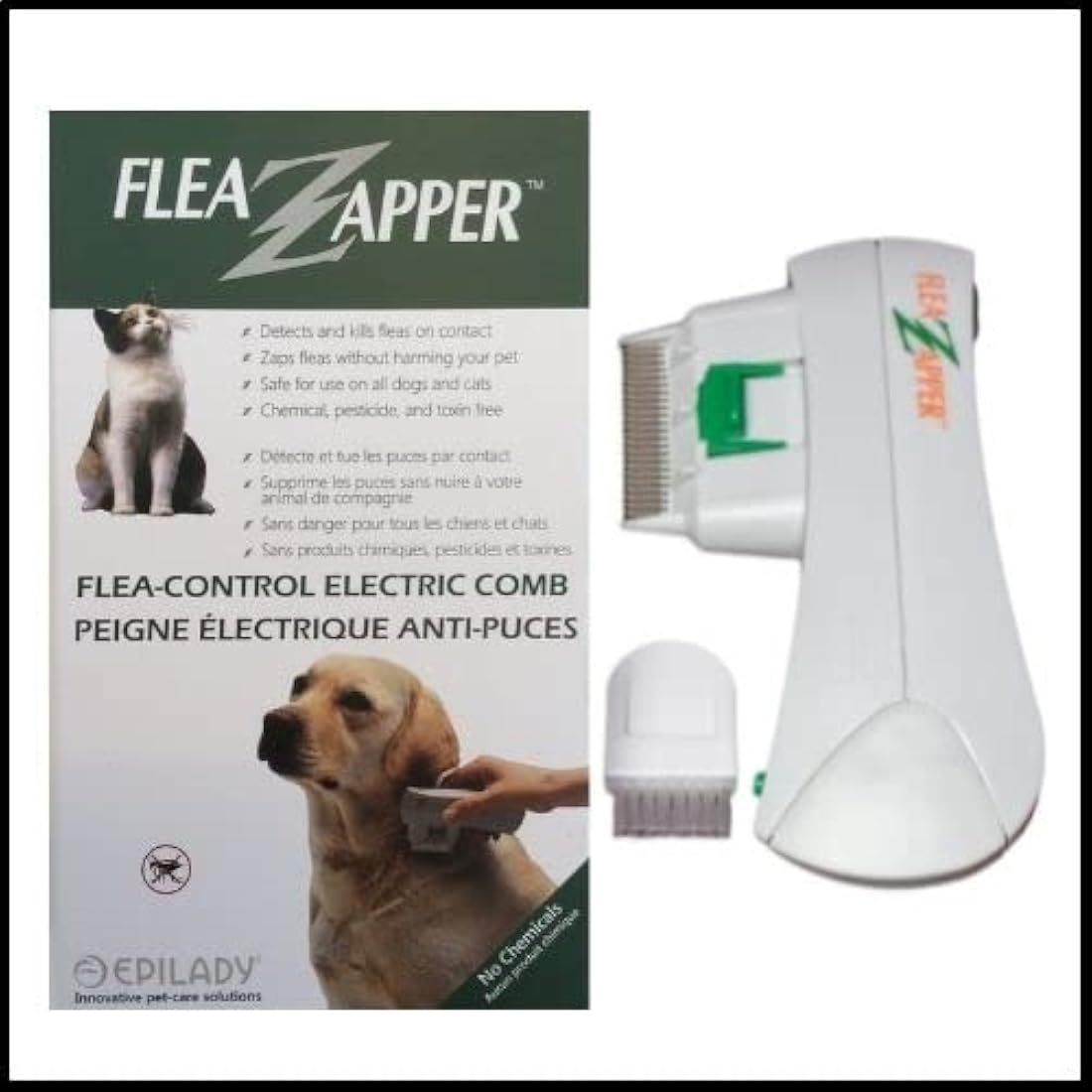 Epilady Flea Zapper Electronic Flea Comb for Dogs or Cats, Chemical and Toxin Free EP40120