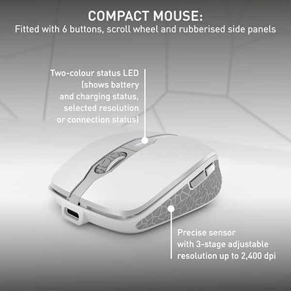 CHERRY DW 9100 SLIM, Wireless Desktop Set, EU Layout (QWERTY), Bluetooth & 2.4 GHz RF, Quiet Keys, Flat Design, Silver/White