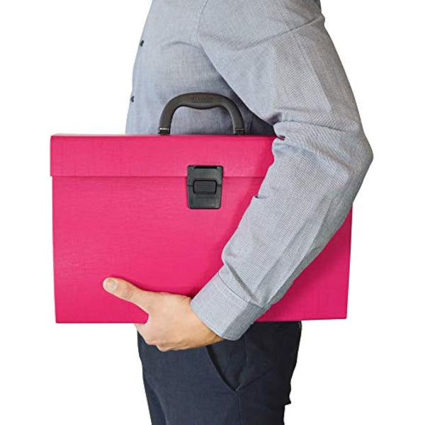 Rapesco 1554 19-Part Expanding Box File Document Organiser, A4+, Hot Pink