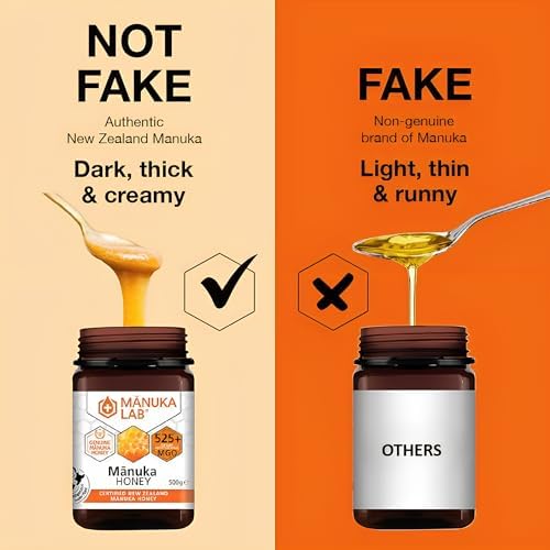 Manuka Lab Certified MGO 525+ Manuka Honey 500g - Antimicrobial Powerhouse for Wound and Skin Healing | Premium Quality Honey from New Zealand, Manuka Honey