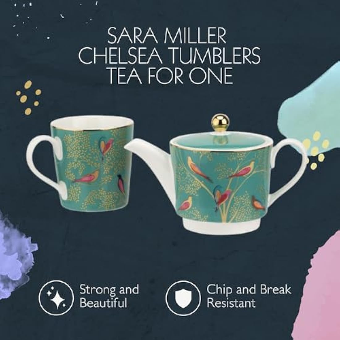 Sara Miller London Chelsea Collection Tea for One Green