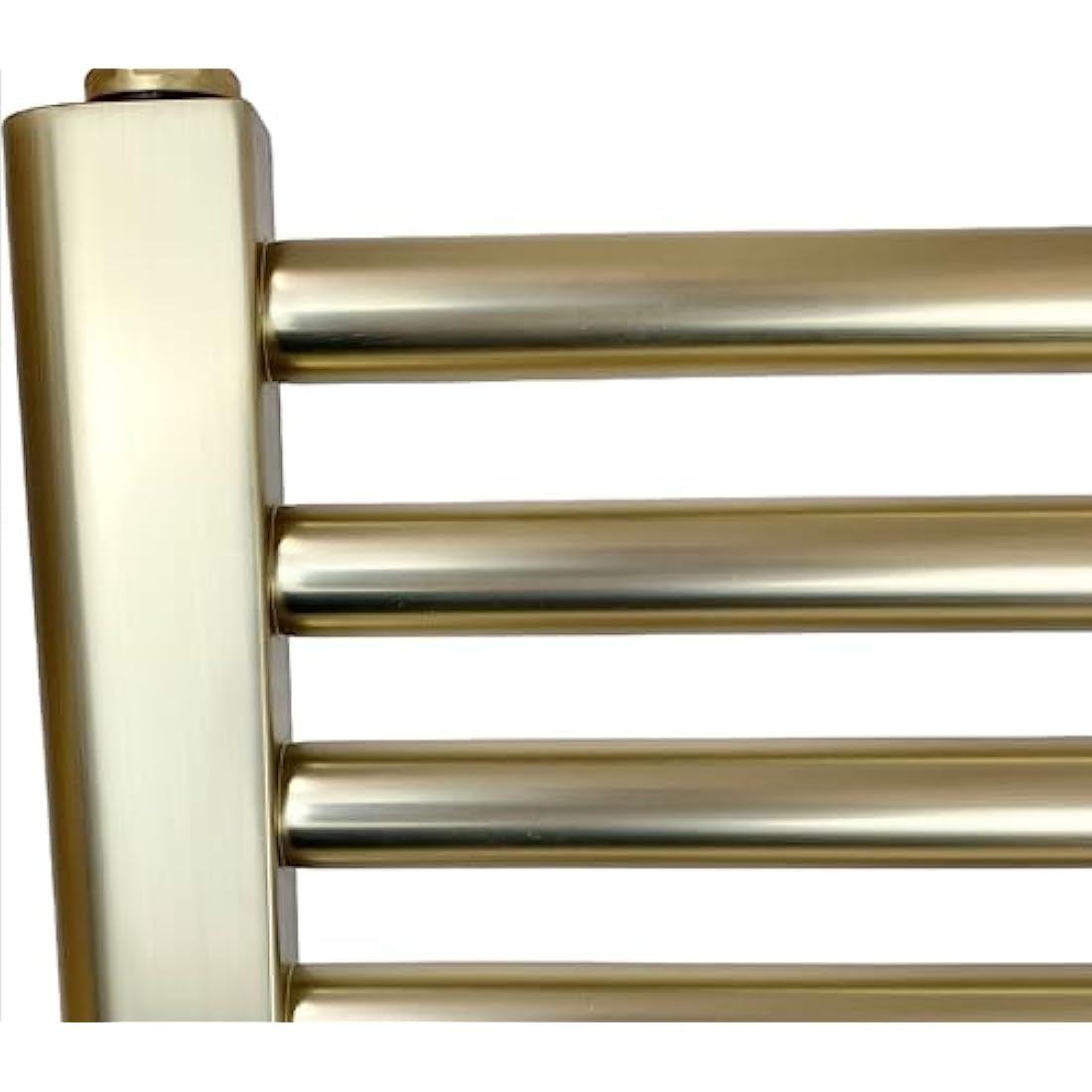 Greened House Brushed Brass Straight Heated Towel Rail 300mm W x 800mm H High Flat Central Heating Towel Radiator