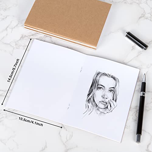 100 Pack Mini Kraft Paper Notebook 52 Pages A6 Mini Notebooks bulk, Blank Mini Notebooks Notepad Journal Composition Notebooks Sketchbooks for Kids Classroom Students Teacher Supplies, 4.1 x 5.7 Inch
