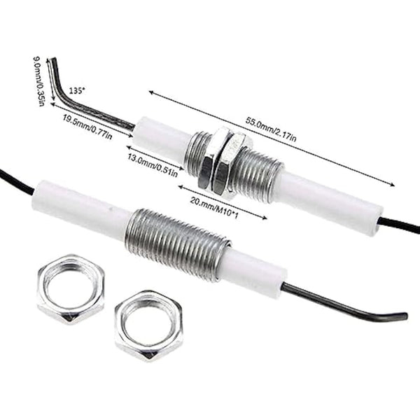 MENSI 11.8” Long Propane Push Button Piezo Igniter Kit Gas Grill/Range/Heater/Stove Spaker Generator Ignition Set 2Pcs/Lot