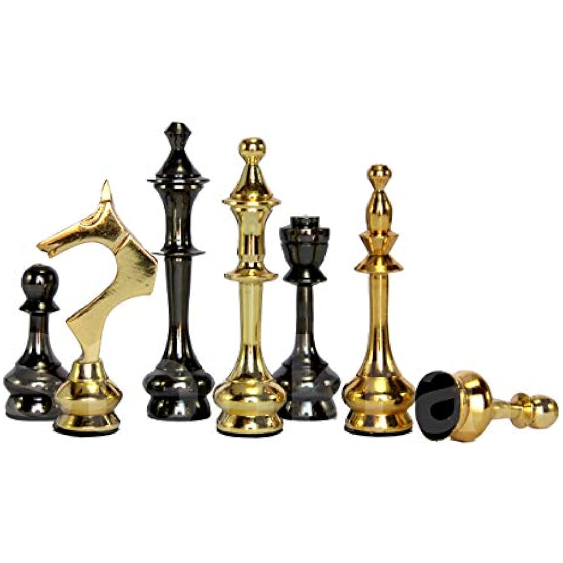 StonKraft Brass Chess Pieces Pawns Chess Coins Figurine Pieces Sleek - 2.5" Inches - Silver