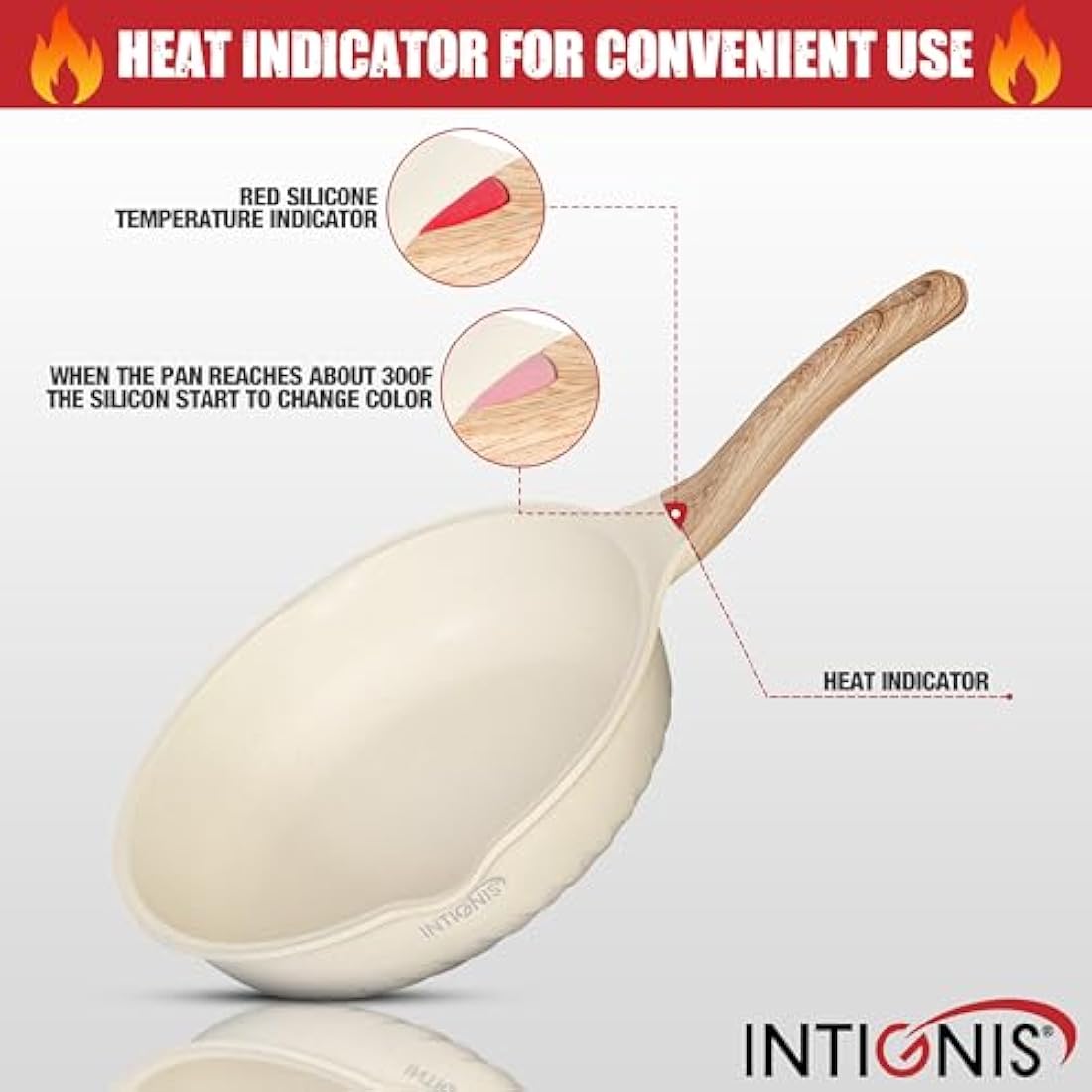 NTIGNIS® Premium 28 cm Deep Frying Pan with Lid | Anti-Scratch | Induction Compatible | Non-Stick Interior | Heat Resistant Handle | Perfect for Everyday Cooking