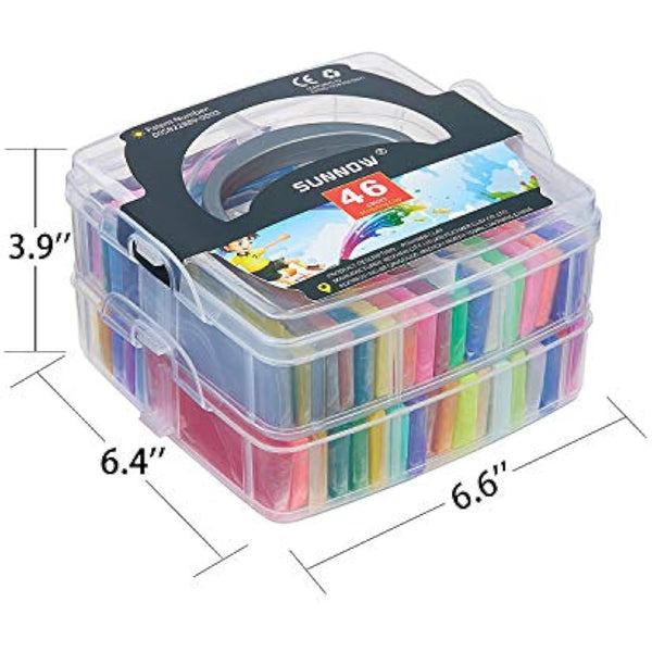 SUNNOW Polymer Clay Set, 46 Colours Modelling Kit for Kids with Tools & Accessories, Oven‑Bake & Air‑Dry, DIY Plasticine Crafts