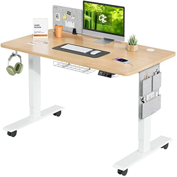 MAIDeSITe Height Adjustable Standing Desk Electric Standing Desk Sit Stand Desk Stand Up Desk with Cable Tray 120 * 60cm Desktop for Home Office