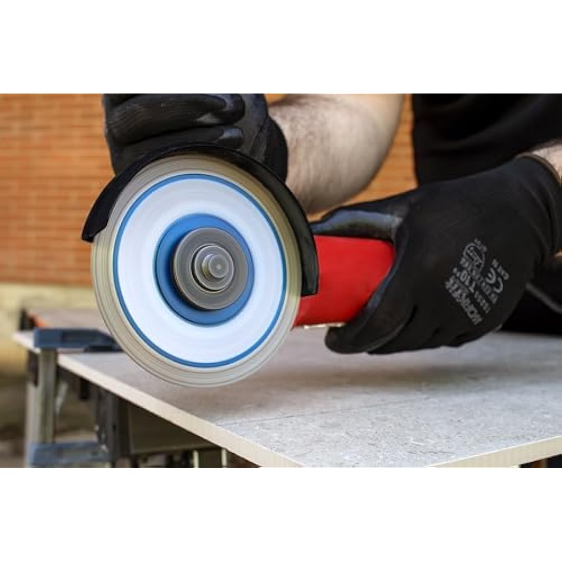 RUBI | Hard Materials Turbo Viper Diamond Blade | Dry Cutting of Granite, Rustic Tiles, Klinker, Refractories, Slate and Porcelain Tiles | Inside D.: 22,2 mm | Outside D.: 180 mm | TVA-180 SUPERPRO