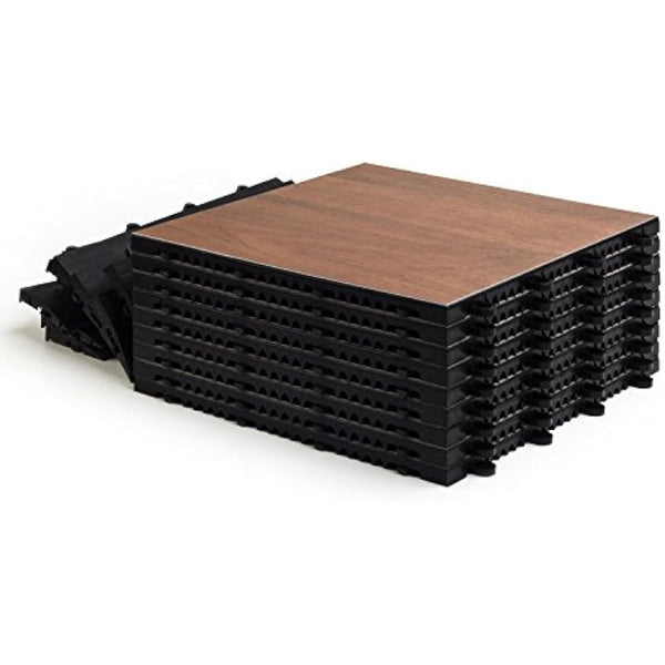 SnapFloors 3X3DKMAPLEFLOOR Modular Dance Floor Kit (3' x 3'), DARK MAPLE, 21 Piece