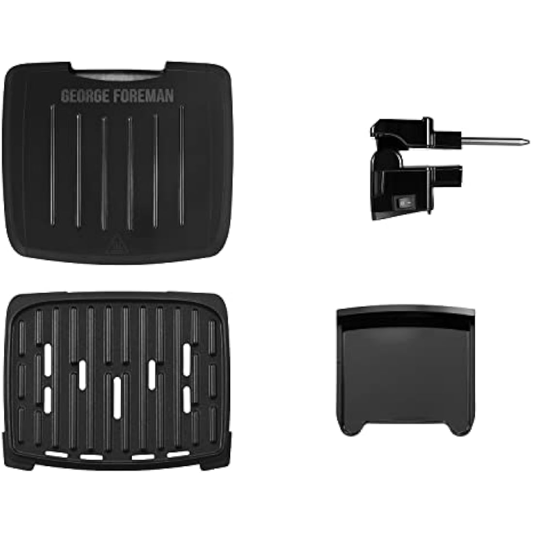 George Foreman Immersa Small Electric Grill [Removable Control Panel allows grill machine to be fully washable & dishwasher safe, Energy saving, Healthy, Toastie, Panini, Hot plate, BBQ] Black, 28300