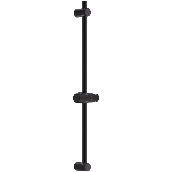 DERW Black Shower Riser Rail, Stainless Steel, Electrophoretic + Painted Finish, Adjustable Riser, 360? Swivel Holder, Durable Wall-Mount, 70CM ?22