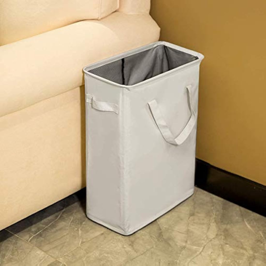 Chrislley Slim Laundry Basket Small Foldable Laundry Hamper Collapsible Washing basket Sturdy Laundry Bin with Handle