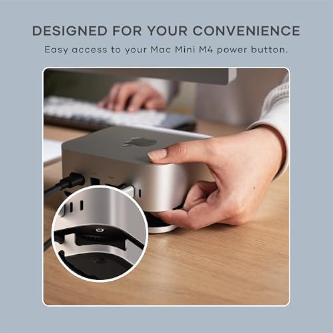 SATECHI Mac Mini M4 Hub & Stand with NVMe SSD Enclosure, Dock with 2 USB-A Up to 10Gbps Ports, USB-A Data Port, SD Card Reader for Mac Mini M4, M4 Pro - Silver