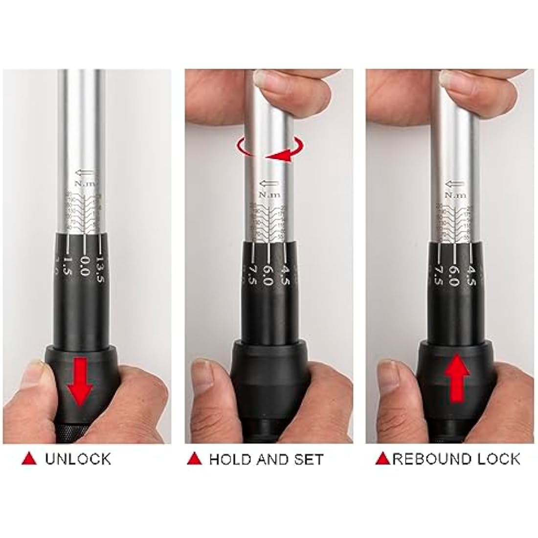 Awang Torque Wrench Set - 1/2-Inch Drive Click, Dual-Direction Adjustable, 25-220Nm
