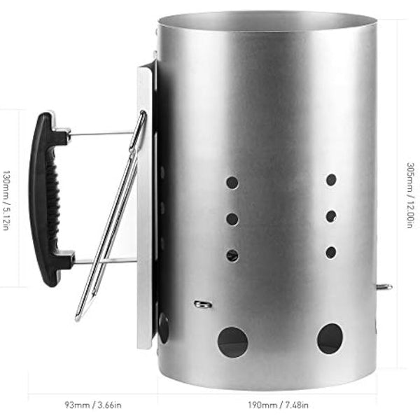 Chimney Starter Charcoal Starter Quick Start Barbecue Chimney Charcoal Lighter Burning with Safety Handle