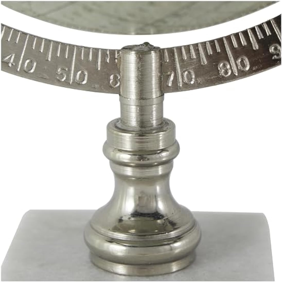 Deco 79 Iron World Decorative Globe with Marble Base, White, S Size