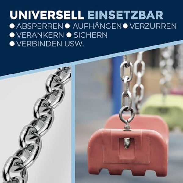 50-Meter 3-mm Thick Stainless Steel Chain V4A Short-Linked from NietFullThings on Piece Anchor Chain DIN 5685 DIN 766 50-m