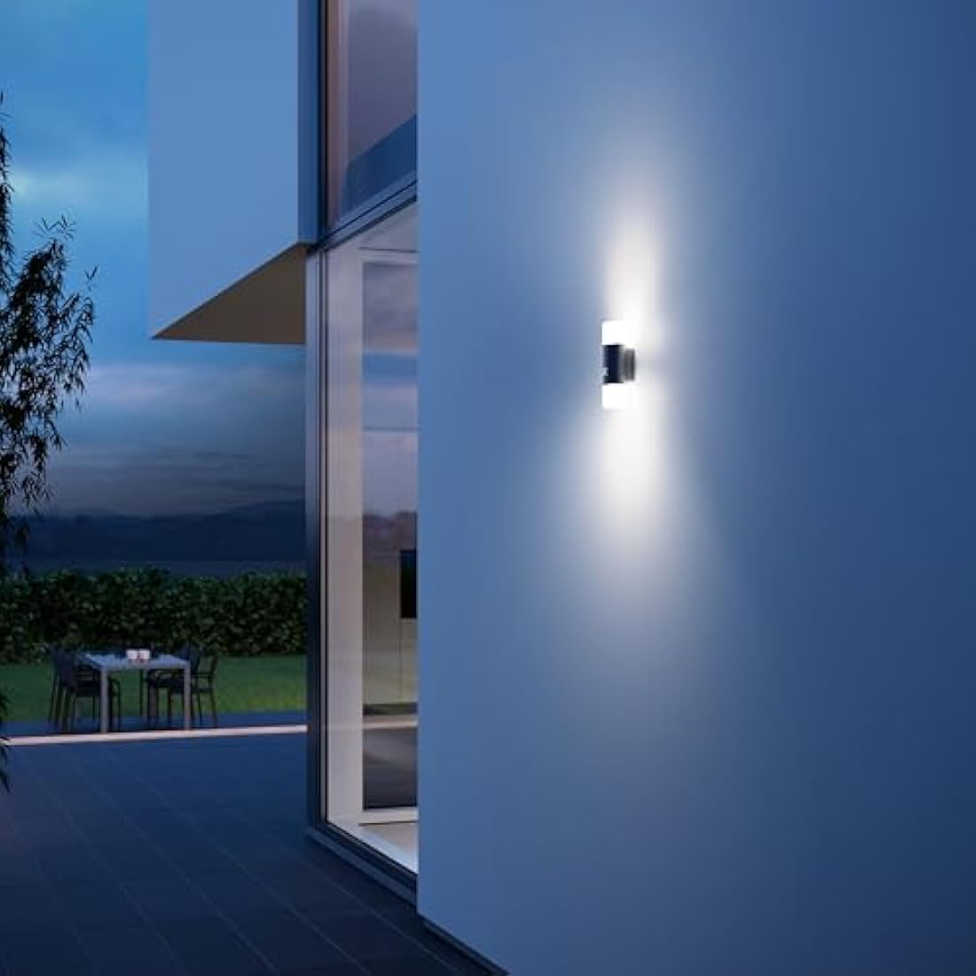 Steinel Outdoor Wall Light L 910 S Anthracite, 9.8 Watts 797 lm, Up Down Motion Sensor Light with 180° Motion Detector, 12 m Range, Continuous Soft Light