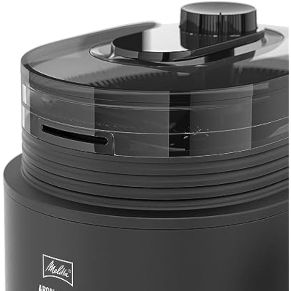 Melitta Filter Coffee Machine with Integrated Ceramic Grinder with 11 Settings, Adjustable Strength, Makes 2 to 10 Cups, Timer Function, AromaFresh II, 3.7 kg, Black, UK Plug