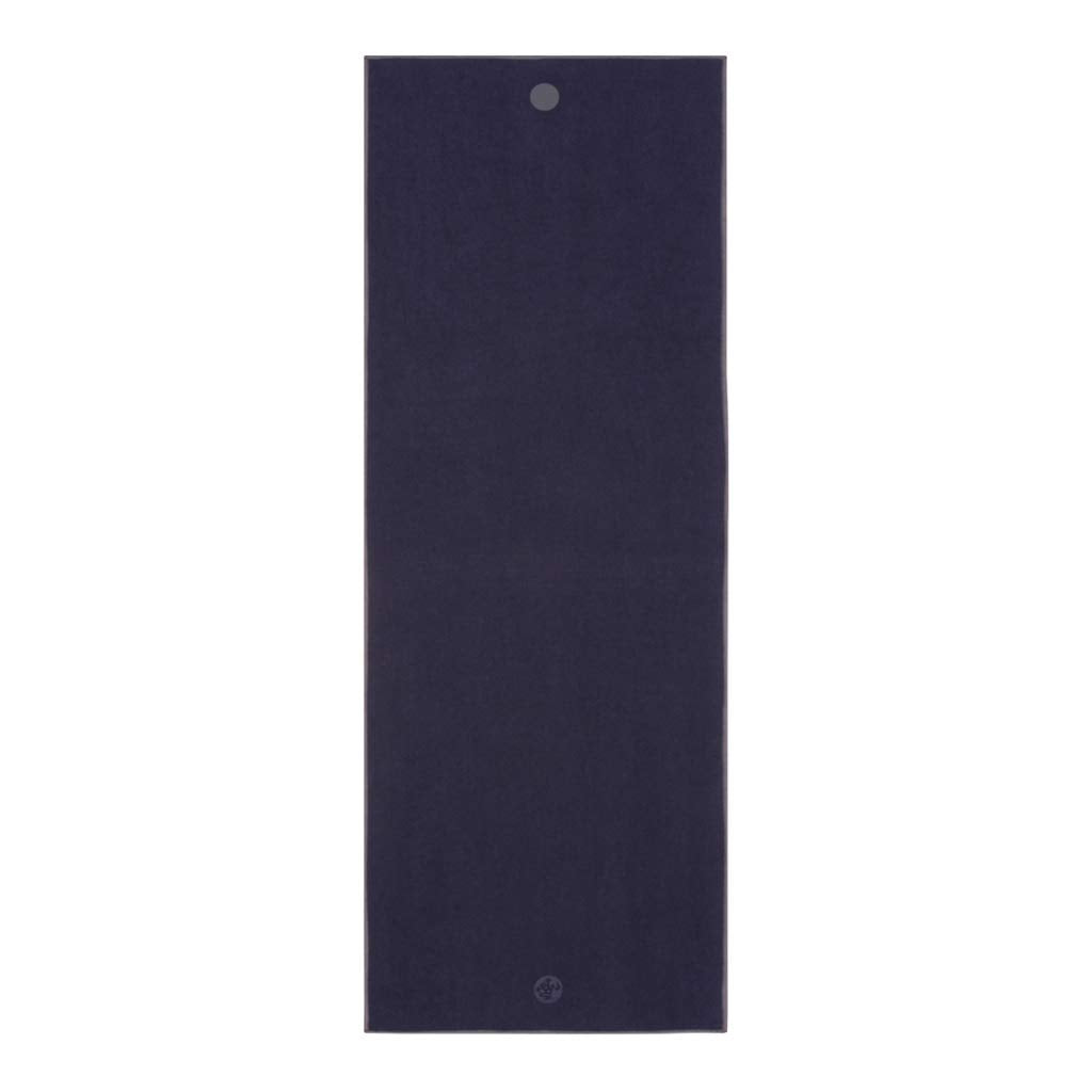 Manduka Yogitoes Yoga Towel ? Rubber Grip Dots Non-Slip Bottom, Quick Dry Fitness Towel for Hot Yoga, Pilates, Exercise - 79 Inch, Midnight