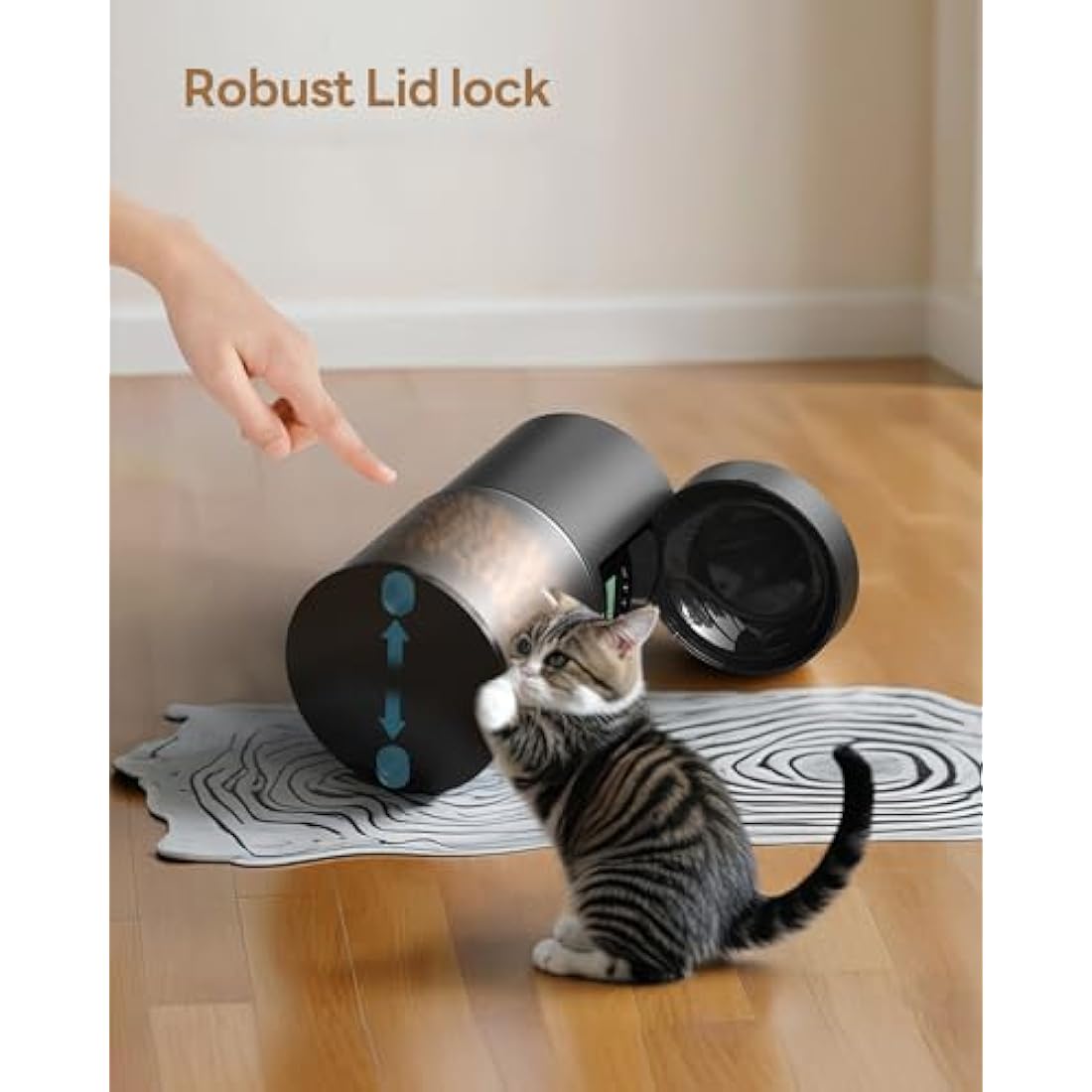 Automatic Cat Feeder Cat Food Automatic with Feeding Program Timer - 6L Feeding Bowl with Automatic Feeder - Dry Food Dispenser Automatic for Cats and Dogs Black - 10s Call for Eating