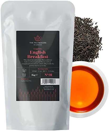 English Breakfast Tea Loose Leaf - Sri Lankan Ceylon Tea Leaves with Full-Bodied Briskness & Warm, Toasted Caramel Notes - Easy to Brew Black Tea by The Tea Makers of London 1Kg