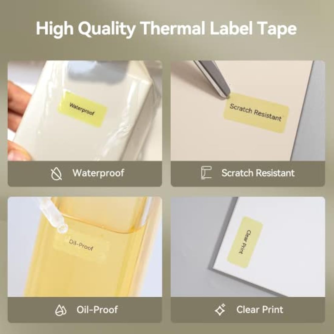 NIIMBOT Label Maker Tape 0.55" x 1.18" (14×30mm) Printer Sticker Paper with Self-Adhesive for D11/D110/D101 Label Maker,1 Roll of 195 (Clear Yellow)