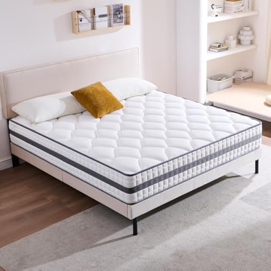 Twirest Single Mattress, Hybrid Memory Foam and Spring Mattress, Zonal Support, Decompression, Medium Firm, Soft and Breathable Cloth, Mattress-in-Box, 90x190x25cm