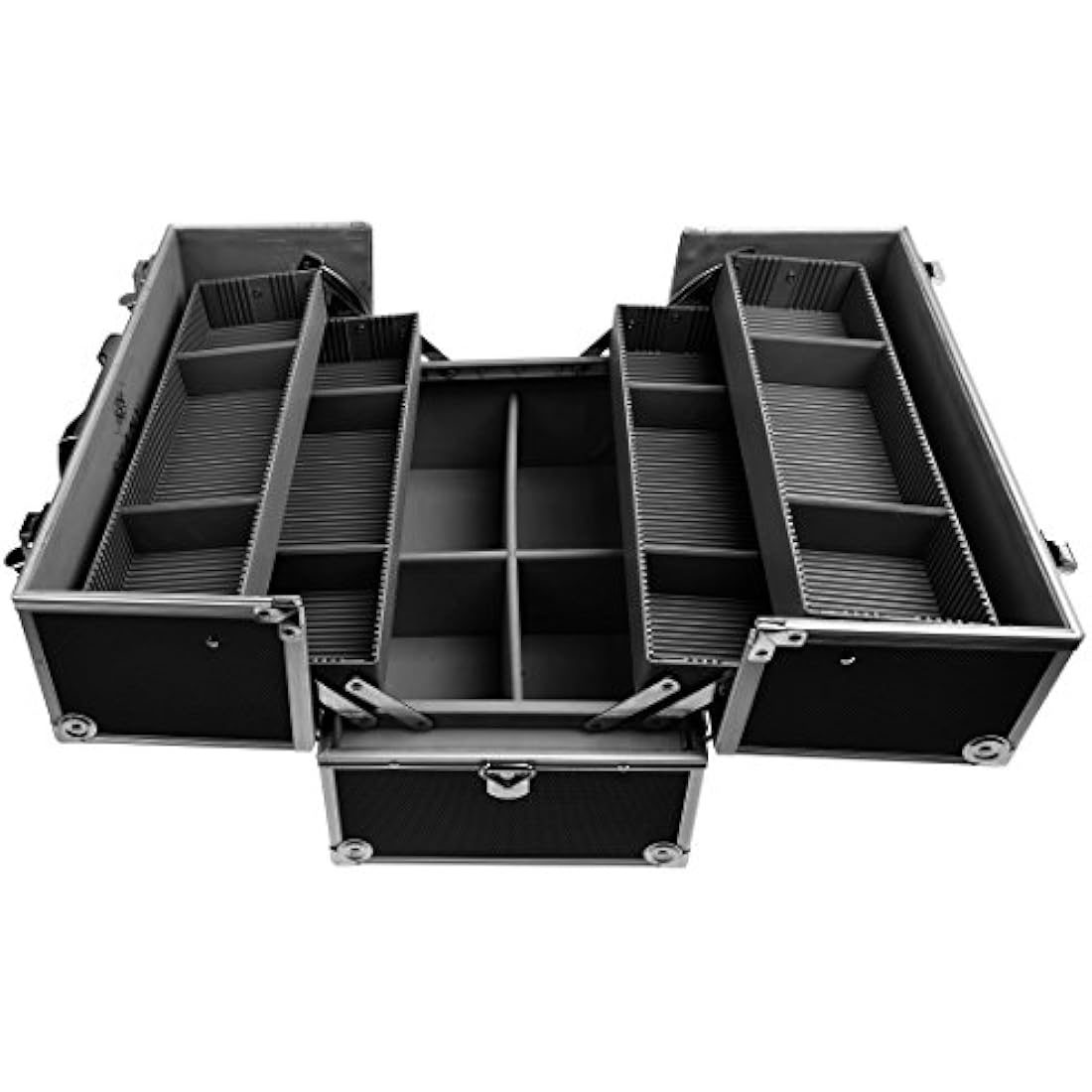 Shany Black Aluminum Pro Makeup Case with Shoulder Strap and Locks