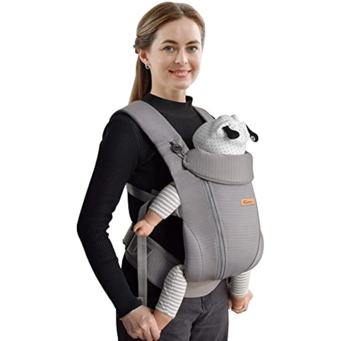 CUBY Front Carriers for Newborn, Summer Breathable Zippers Toddler Wrap Baby Holder Belt,Outdoor Facing & Back Baby Carriers from Newborn, Adjustable Head Neck Support with Head Cover Use up to 30 LBS