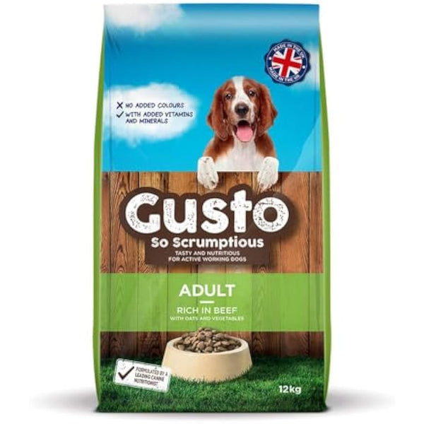 Gusto Complete Adult Working Dog Beef and Veg, 12 kg