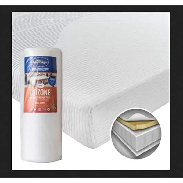 Silentnight 3 Zone Memory Foam Rolled Mattress Made in the UK Medium Single, White