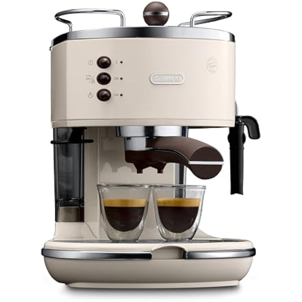 De'Longhi Vintage Icona Traditional Barista Pump Espresso Machine, Coffee and Cappuccino Maker, ECOV311BG, 1.4 liters, Cream
