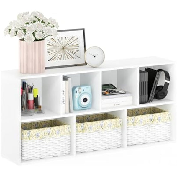 Furinno Luder 7-Cube Reversible Open Shelf, White