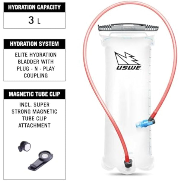 USWE RAW Hydration Backpack with Hydration Bladder, Premium Bounce Free Backpack for Enduro and Dirt Bike