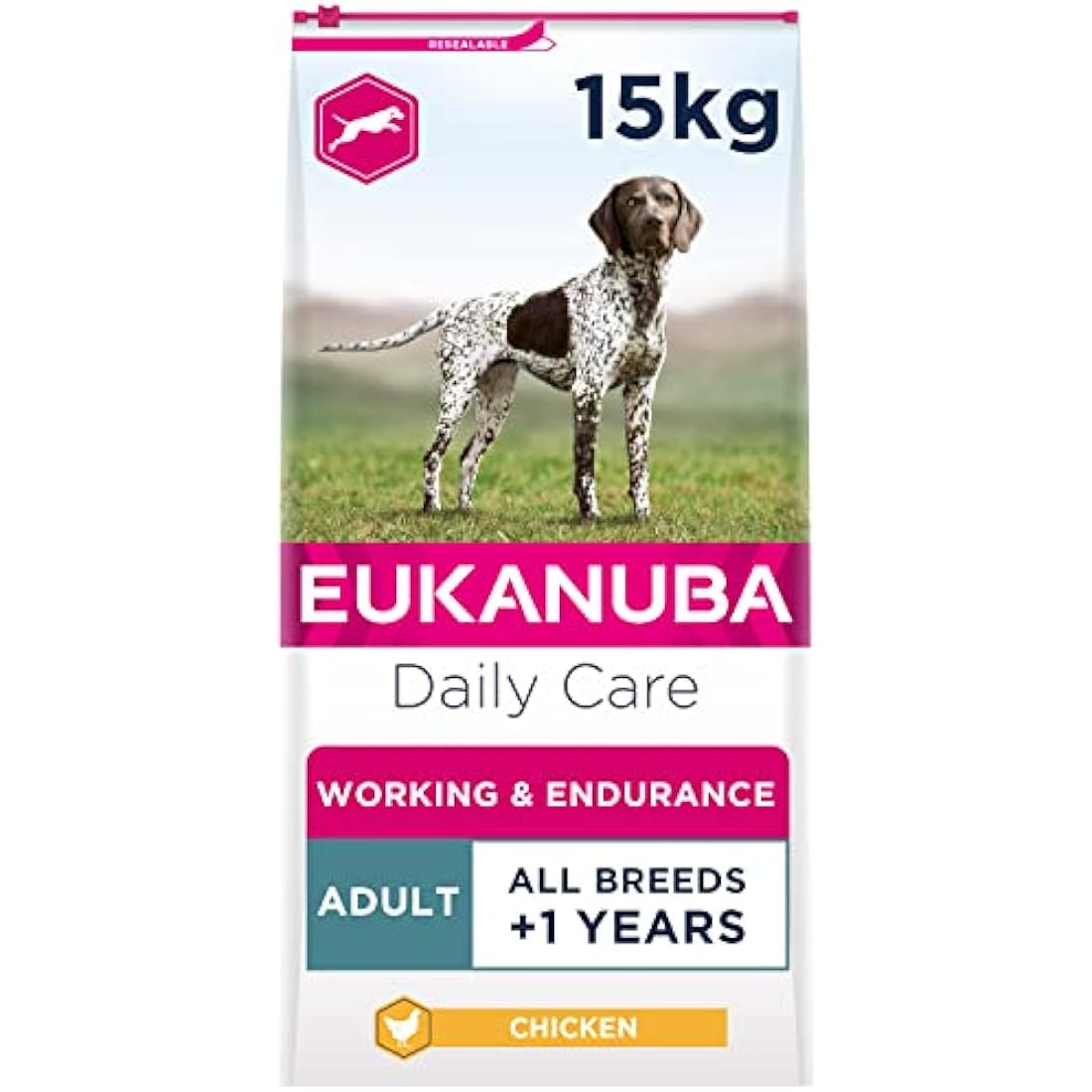 Eukanuba Working and Endurance High Protein and Energy Complete Dry Dog Food for Adult Dogs with Chicken 15 kg