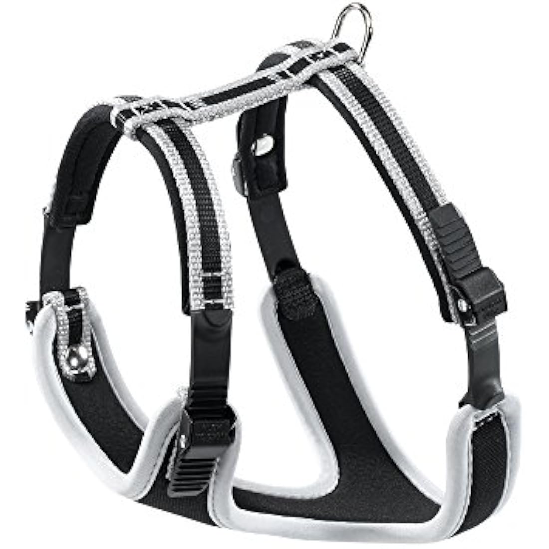 Ferplast Small Size Dog Harness ERGOCOMFORT SMALL, Adjustable Dog Harness, Comfortable, Padded, Double Micro-adjustment Closure, Quick Release, Silver