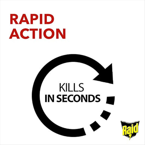 Raid Rapid Action Fly & Wasp Killer, Fly Killer Spray For Indoor Use, Pack of 6 (6 x 300ml)