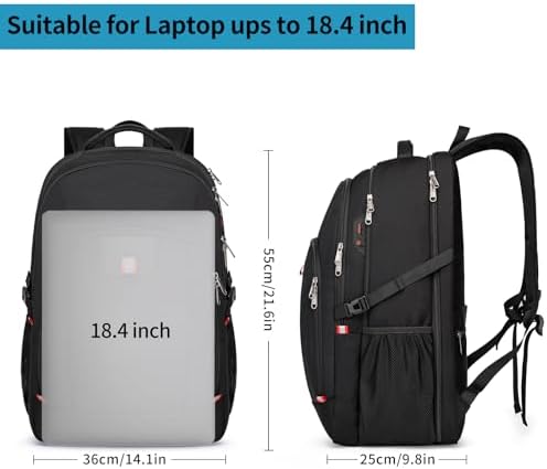 Della Gao Laptop Backpack,Extra Large Anti-Theft Business Travel Laptop Backpack Bag with USB Charging Port