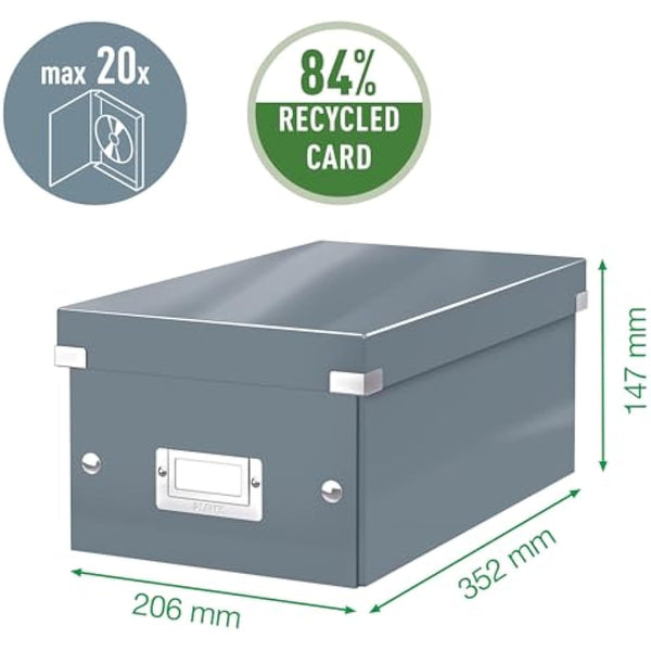 Leitz DVD Storage Box, Ice Blue, Click and Store Range, 60420051