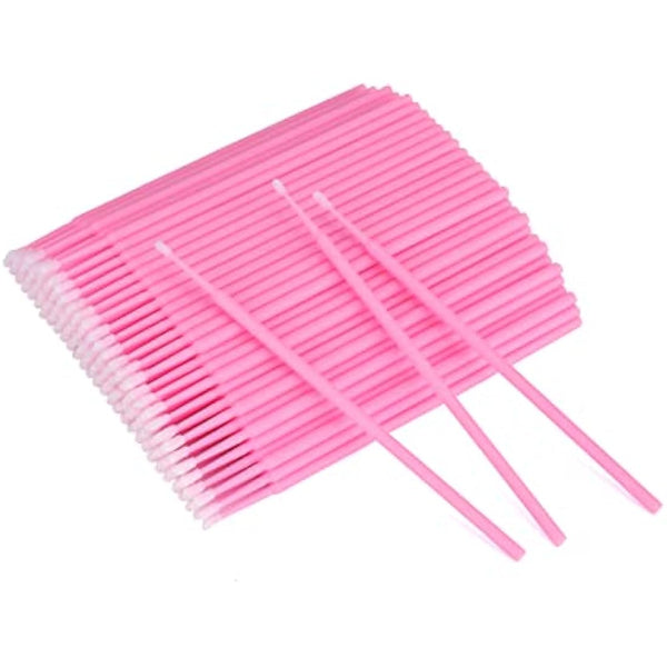 G2PLUS 200PCS Micro Applicators Brushes, Pink Micro Applicators, Eyelash Extension Applicators for Eyelashes Extensions