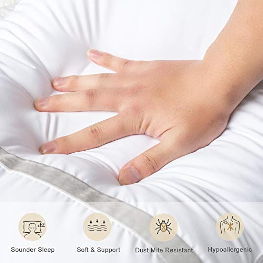 BedStory 4 Pack Sleeping Pillows, Hotel Pillow Down Alternative Dust Mite Resistant & Hypoallergenic, Standard Size Bed Pillow for Neck/Shoulder Pain/Allergy Sufferers and Back/Stomach/Side Sleepers