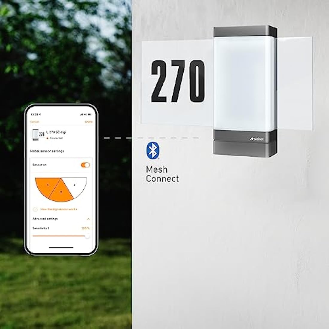 STEINEL Smart LED House Number Light L 270 SC, Light up House Number Plaque, Motion Sensor Light, Soft Light Start, Outdoor Wall Light, Remote Control via App