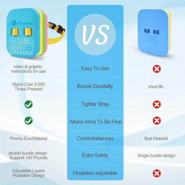 Swim Float Kids Back Belt: Pool Bubble Water Trainer Training Device 3-12 Year Old