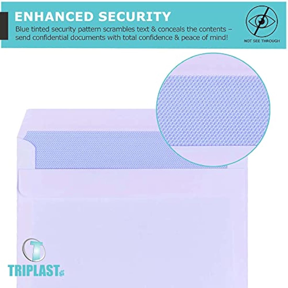 Triplast 500 x C6 White Self Seal Security Envelopes (Size: 114x162mm) | Fully Opaque, Self Sealing & Printer Safe Mailing Paper Envelopes | Ideal for Everyday Home, Office & Commercial Use