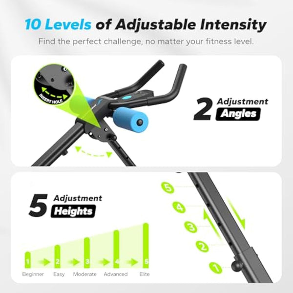 MERACH Ab Machine, Abs Workout Equipment, Adjustable Ab Trainer Machine for Abs Workout at Home Gym, Foldable, Knee Protection