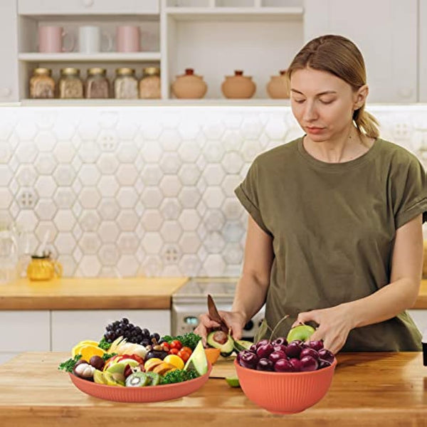 66pcs Unbreakable Tableware Sets for 6 People, Plastic Plates and Bowls Set,Lightweight Colorful Plastic Camping Plates, Bowls, Cups,Cutlery Set, Straw, Forks,Children Dinnerware Set